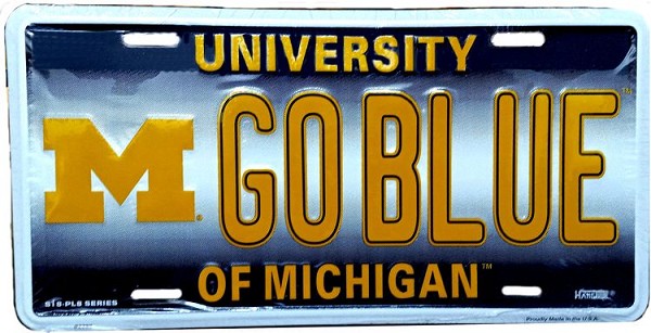 signs 4 fun Michigan Univ Wolverines GOBLUE License Plate