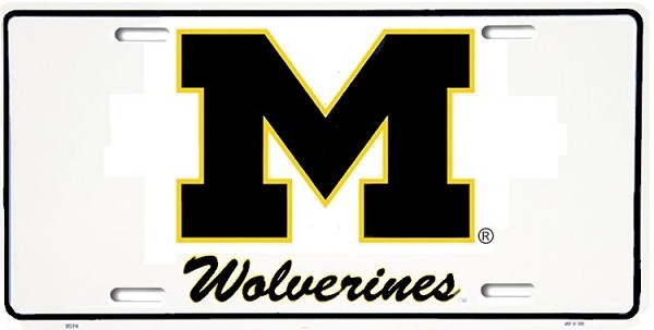 signs 4 fun Michigan Univ Wolverines New License Plate