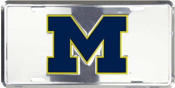 signs 4 fun Michigan Univ Wolverines Polished II License Plate