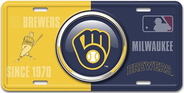 signs 4 fun Milwaukee Brewers Bullseye License Plate