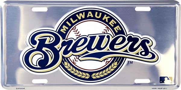 signs 4 fun Milwaukee Brewers Polished License Plate