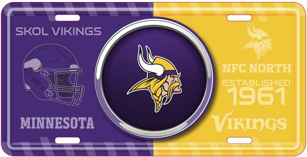 signs 4 fun Minnesota Vikings Bullseye License Plate