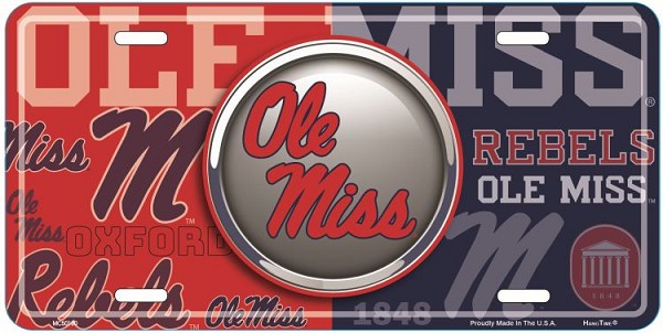 signs 4 fun Mississippi Ole Miss Bullseye License Plate
