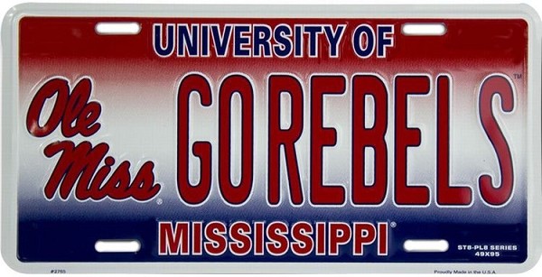 signs 4 fun Mississippi Ole Miss Rebels License Plate