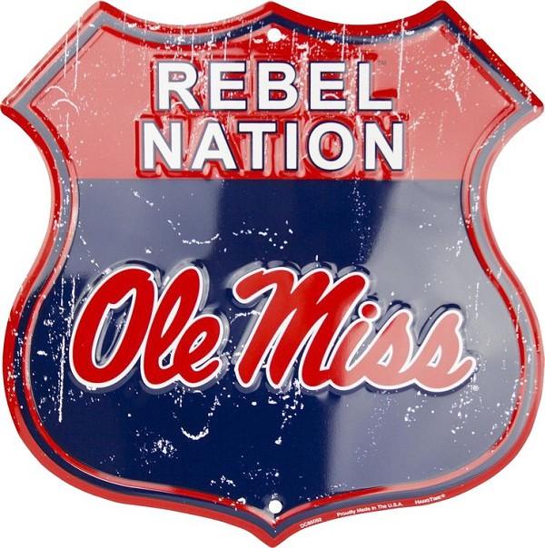 signs 4 fun Mississippi Ole Miss Rebels Nation Shield