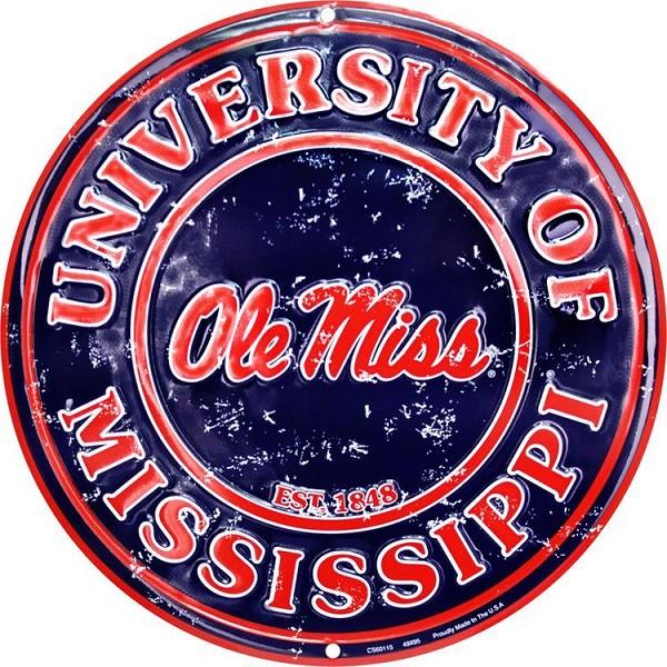 signs 4 fun Mississippi Ole Miss Rebels Retro Round Sign