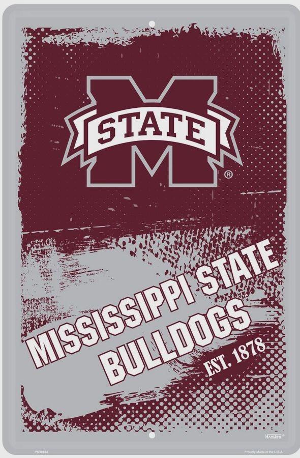 signs 4 fun Mississippi State Bulldogs Grunge Large Parking Sign