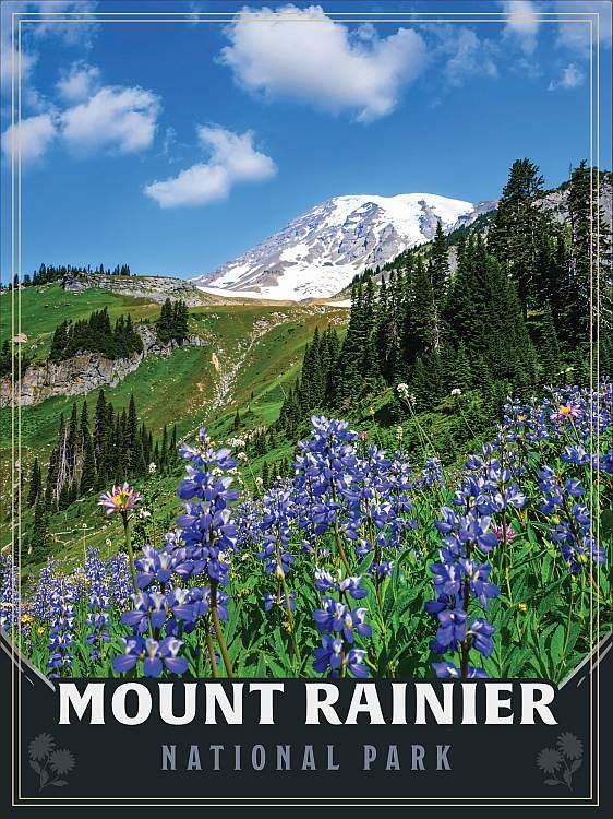 signs 4 fun Mount Rainier Purple Flowers Metal Sign