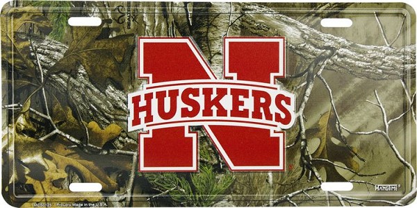 signs 4 fun Nebraska Huskers Realtree camo License Plate