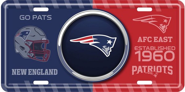 signs 4 fun New England Patriots Bullseye License Plate
