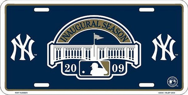signs 4 fun New York Yankees Stadium 2009 Inaugural License Plate