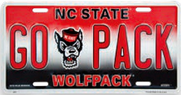 signs 4 fun North Carolina State Go Pack License Plate