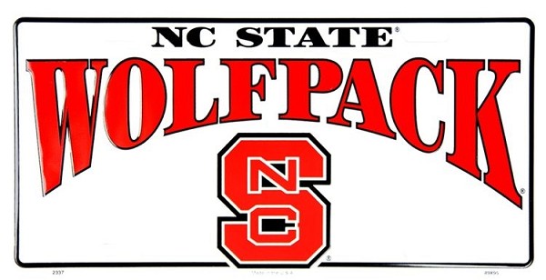 signs 4 fun North Carolina State Wolfpack License Plate