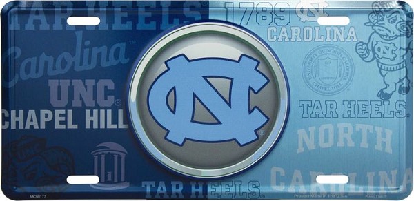 signs 4 fun North Carolina Tar Heels Bullseye License Plate