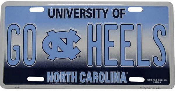 signs 4 fun North Carolina Tar Heels Go License Plate