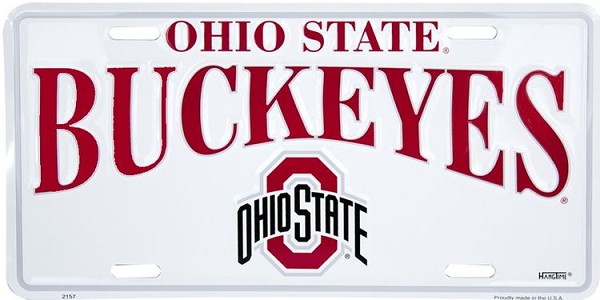 signs 4 fun Ohio State Buckeyes White License Plate