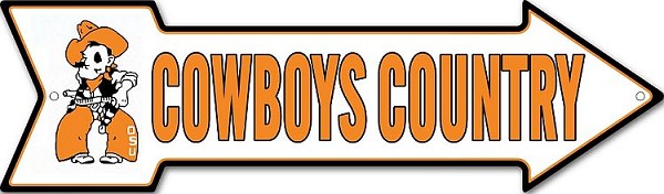 signs 4 fun Oklahoma State - Cowboy Country Arrow Sign