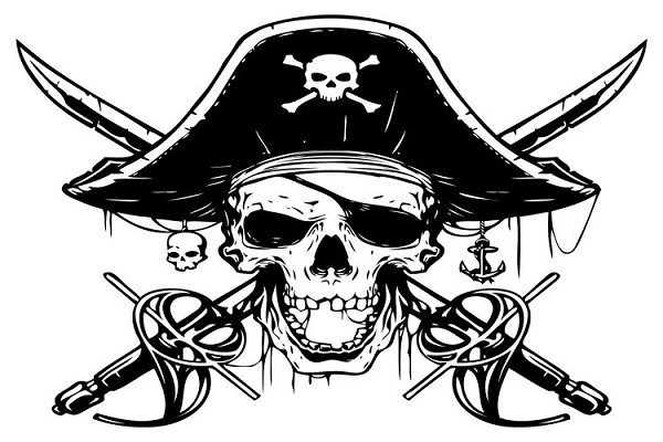 signs 4 fun Pirate Skull And Crossbones Large Sticker