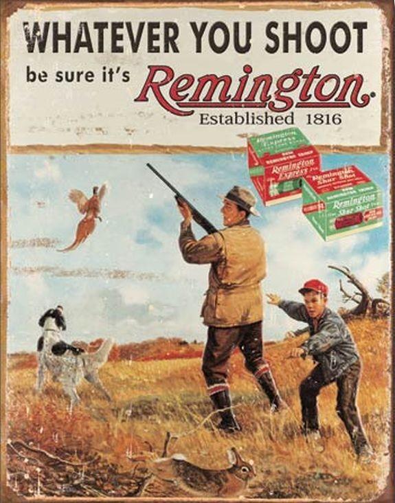 signs 4 fun Remington Whatever You Shoot Metal Tin Sign