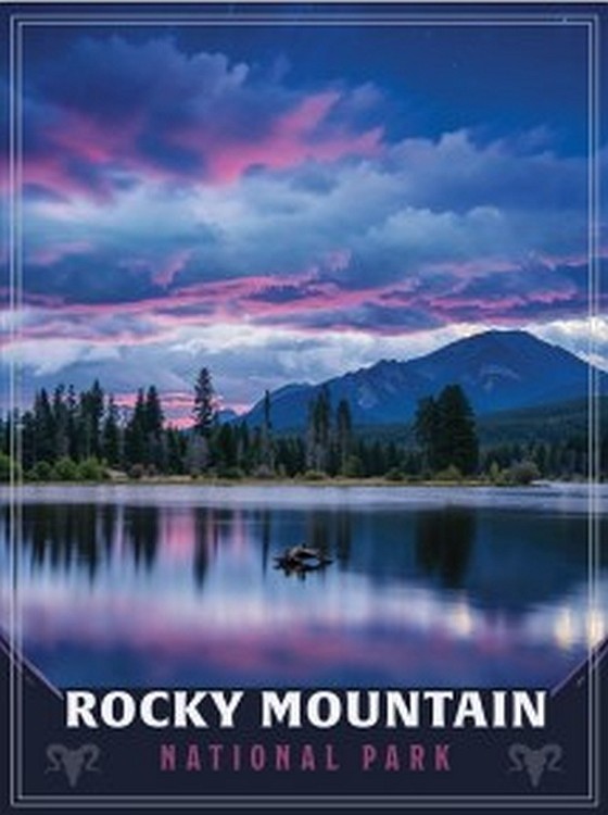 signs 4 fun Rocky Mountain National Park Lake sunset Metal Sign