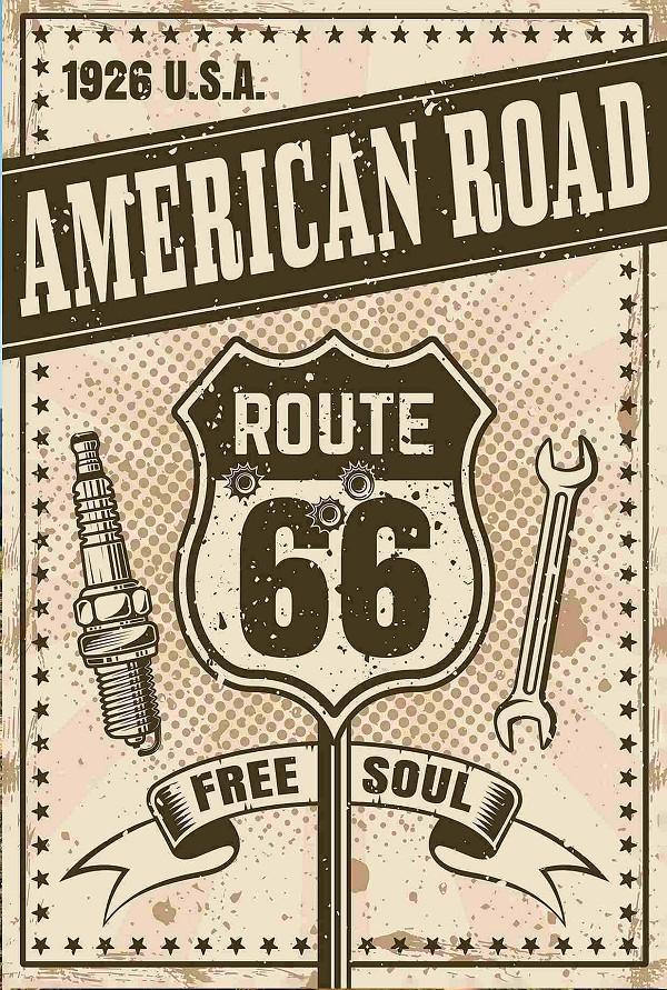 signs 4 fun Route 66 American Road Free Soul Postcard
