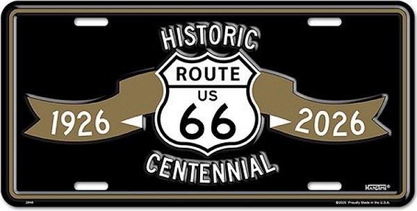 signs 4 fun Route 66 Centennial Gold and Black License Plate