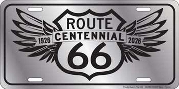 signs 4 fun Route 66 Centennial Silver License Plate