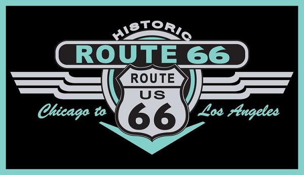 signs 4 fun Route 66 Chicago to LA Turquoise Sticker