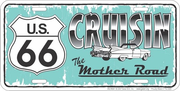 signs 4 fun Route 66 Cruisin Turquoise License Plate