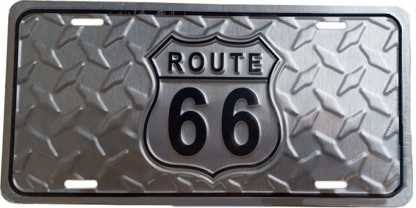 signs 4 fun Route 66 Diamond Polished License Plate
