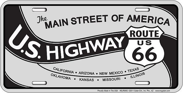 signs 4 fun Route 66 Main Street Gray License Plate