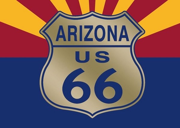 signs 4 fun Route 66 Shield with Arizona Flag Magnet