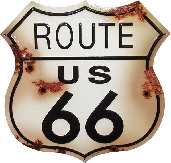 signs 4 fun Route 66 w/Bullet Holes 14 In Shield Sign