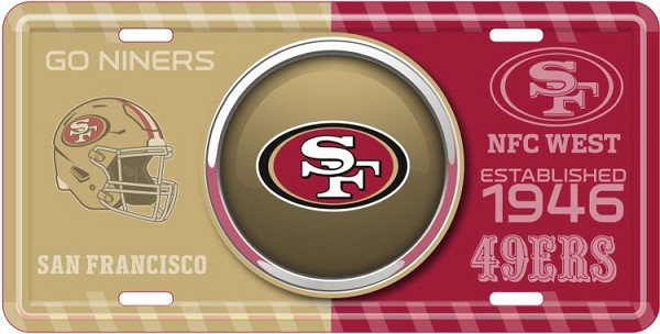 signs 4 fun San Francisco 49ers Bullseye License Plate