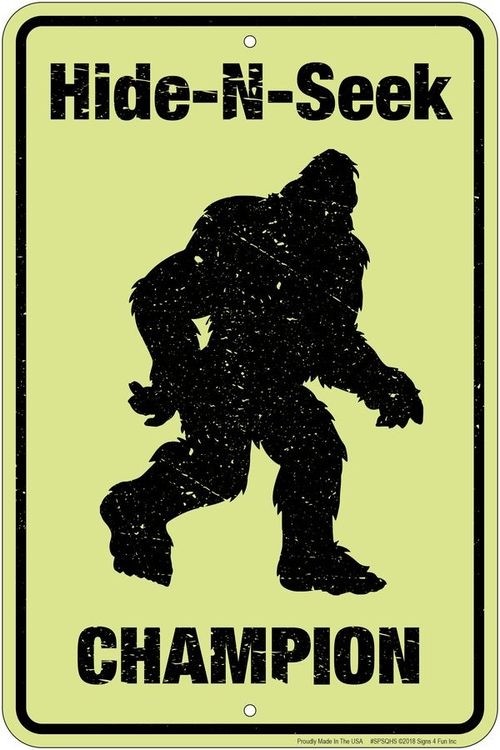 signs 4 fun Sasquatch Hide-N-Seek Champ Sm. Parking Sign