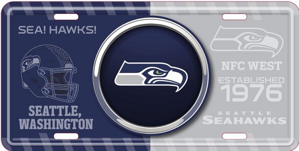 signs 4 fun Seattle Seahawks Bullseye License Plate
