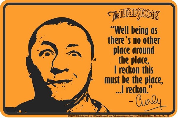 signs 4 fun 3 Stooges Curly Sm. Parking Sign