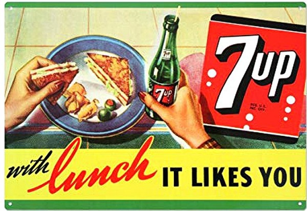 signs 4 fun 7-Up With Lunch Metal Sign