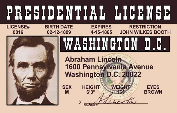 signs 4 fun Abe Lincoln ID