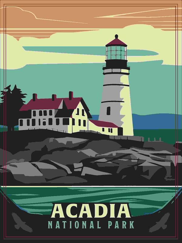 signs 4 fun Acadia Lighthouse Magnet