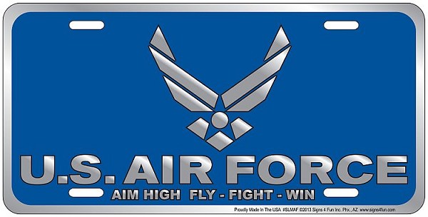 signs 4 fun Air Force License Plate