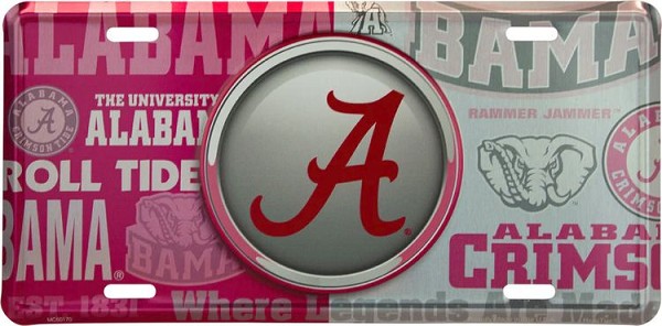 signs 4 fun Alabama Tide Bullseye License Plate