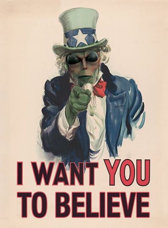 signs 4 fun Alien I Want You to Believe Lg Sticker