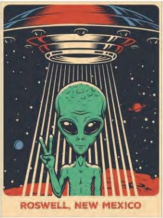 signs 4 fun Alien Space Ship Peace Metal Sign