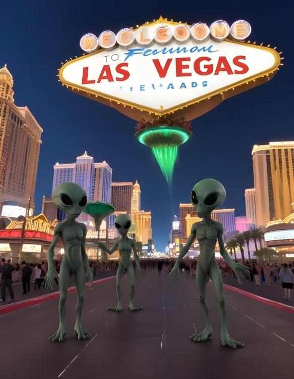 signs 4 fun Aliens In Vegas Magnet