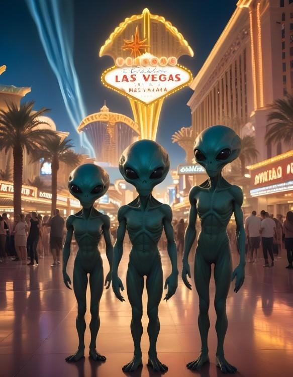 signs 4 fun Aliens In Vegas Palms Magnet