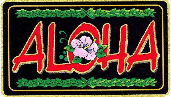 signs 4 fun Aloha Black & Gold Sticker