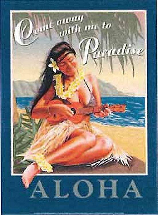 signs 4 fun Aloha - Come Away with Me Metal Sign