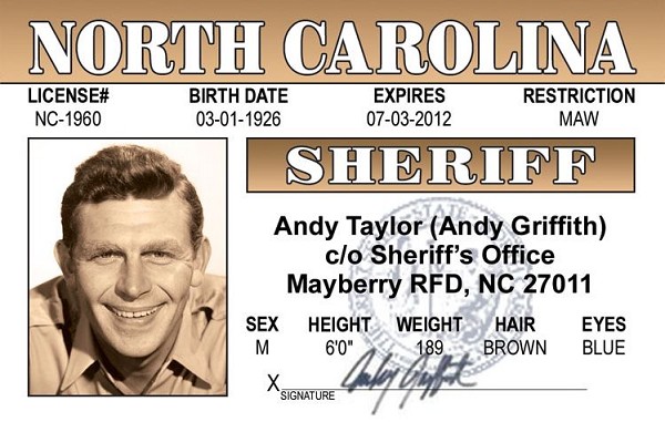 signs 4 fun Andy Taylor/Griffith ID Magnet