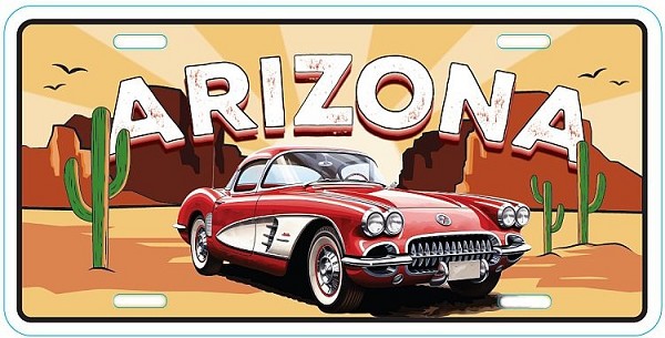 signs 4 fun Arizona Corvette Red License Plate